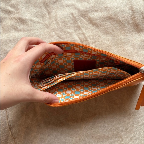 Orange Leather Wristlet - Picture 2 of 3